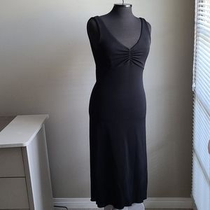 Black V neck evening dress